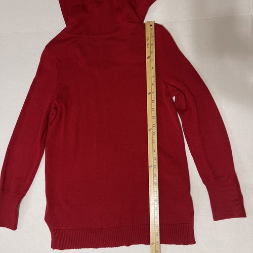 Suéter suave túnica roja de mujer Lauren Ralph Lauren manga larga cuello capucha talla M - Imagen 9 de 17
