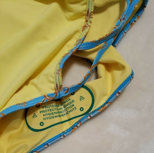 Costume da bagno Icon Swim super sexy set 2 pezzi blu giallo donna tagli grandi - Foto 4 di 7