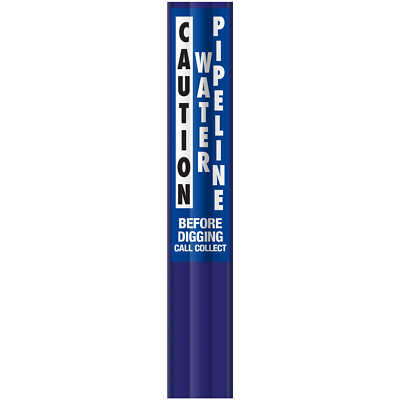 Fiberglass Utility Marker  Caution Water Pipeline  Blue