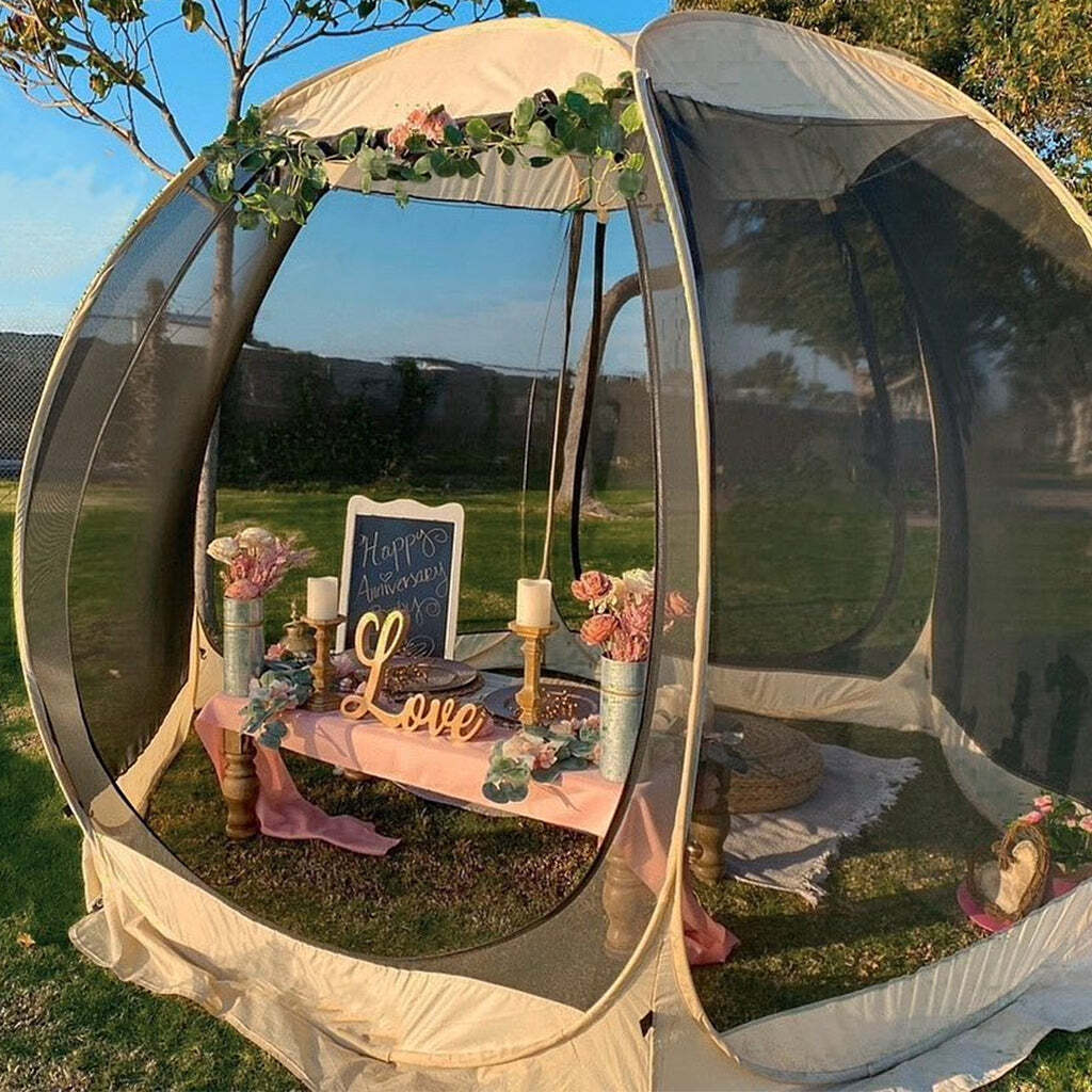 美品 Alvantorスクリーンハウス 4〜6人用ガゼボ アルバンター直径約3m