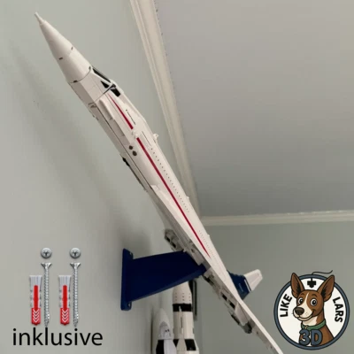 MARKENLOS Wandhalterung Halterung Display passend für LEGO 10318 Icons Concorde