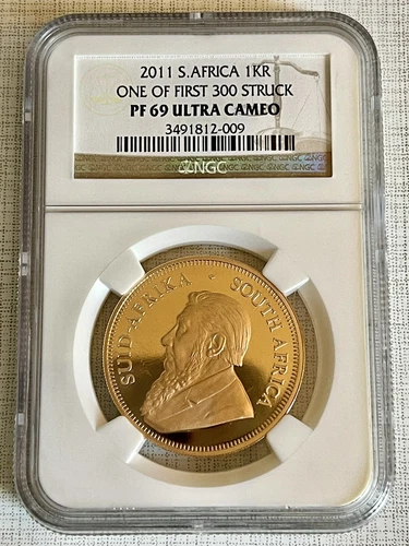 South Africa 2011 First 300 Struck Krugerrand 1 oz Gold NGC PF69 UC  SKU#7661
