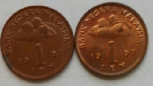 Second Series 1 sen coin 1997 2 pcs - Picture 1 of 2