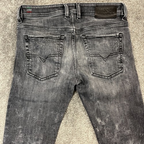 Diesel Herren Jeans Slim Skinny Acid Grey Washed Faded Distressed Sleenker W30 L34 - Bild 8 von 15