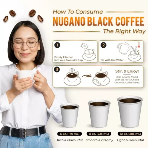 12 x Nugano Black Coffee 100% Organic Ganoderma Lucidum Reishi Dark DHL EXPRESS - Picture 14 of 14