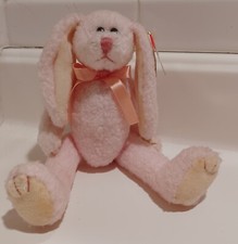 TY BEANIE BABY BABIES 8" PLUSH CURLY PINK BUNNY RABBIT STRAWBERRY TAG