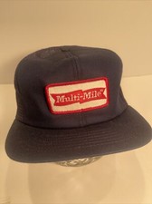 VINTAGE Made in the USA Multi-Mile Patch HAT Snapback Cap Nice