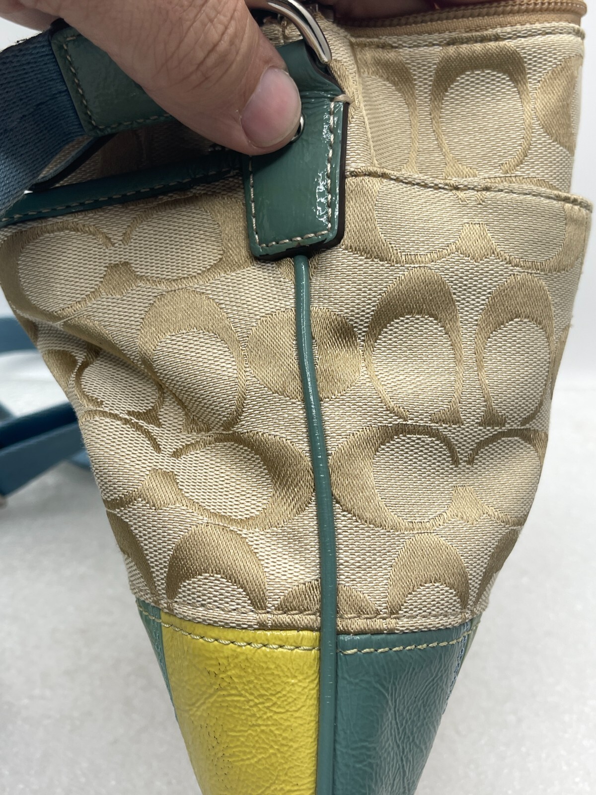 Coach Beige Fabric/Patchwork Leather Messenger Cr… - image 12