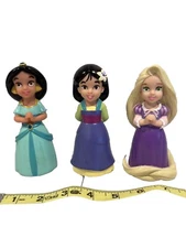 Disney Parks 5" Princess Pool Bath Toy Lot of 3 Rubber Squeeze Cake Topper