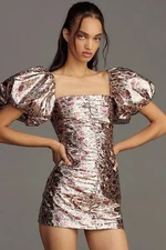 NWOT RHODE SUZETTE PARTY DRESS OFF THE SHOULDER METALLIC ROSES - SIZE 6