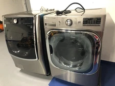 Slightly Used Mega Capacity Black Stainless Steel LG Washer and Dryer Combo