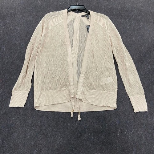 WHITE HOUSE BLACK MARKET Mesh Cinched Sweater Women's Size S Biscotti