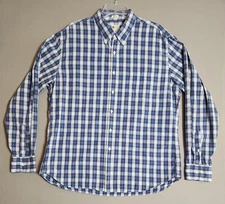 J. Crew Shirt Men's XL Plaid Collared Washed Casual Tailored Fit Button Down 