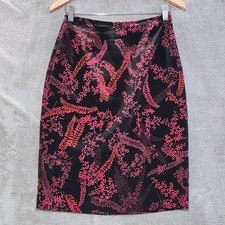 Vintage Express Womens Black Floral Midi Skirt Size 5/6 Y2K 90s Whimsigoth