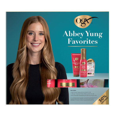 OGX Abbey Yung Favorites Set Includes Bond Protein Repair 450°F Heat Protect Spr