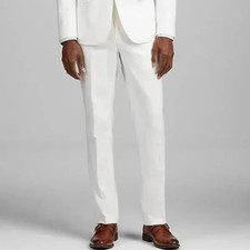NEW 38 X 32 Jos. A. Bank Slim Fit White Linen Suit Pants