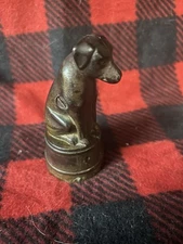 DOG ON BARREL TUB Antique Vtg. A C Williams Still Penny Bank Cast Iron 4" 1920