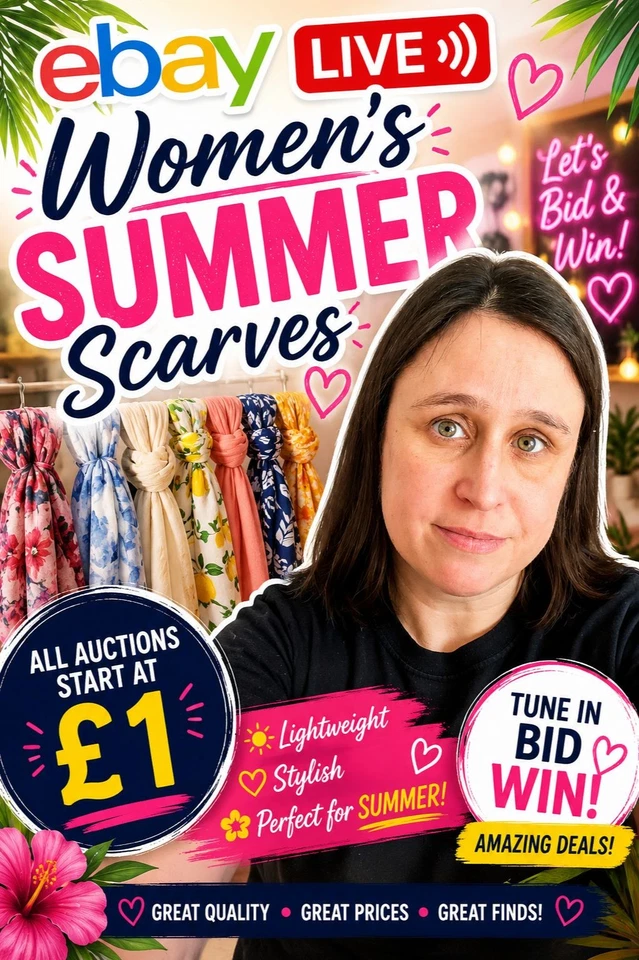 £1 START 🌸 Women’s Summer Scarves LIVE | Light, Floral & Trendy