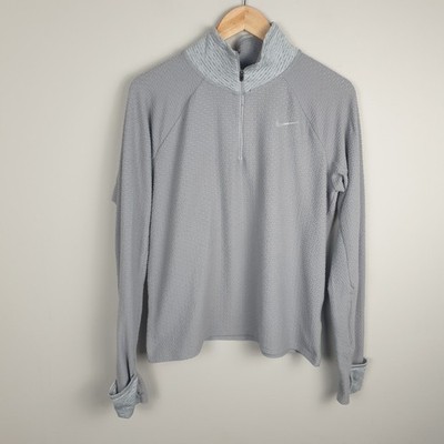 Nike Running Repel Element Top Herren Medium Grau Dri Fit Training Viertel-Reißverschluss
