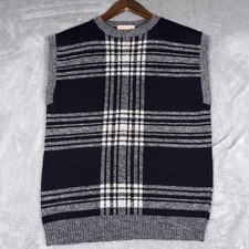 Vintage Pendleton Vest Men s Med Black/White Plaid 100 Virgin Wool Made In USA