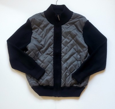 DKNY Jeans Varsity Knitted Long Sleeve Bomber Jacket Men's Large
