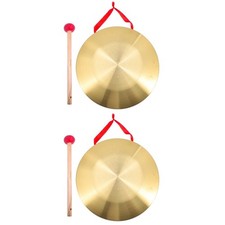 2 PCS Traditional Chinese Brass Gong Instrument Pure Copper Small