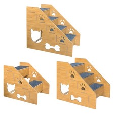 Wood Dog Stairs Ladder Pet Ramp for Small Dogs Cats Portable Pet Supplies Non
