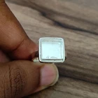 925 Sterling Silver Plated 12x12mm Square Bezel Ring Blank DIY Jewelry Making