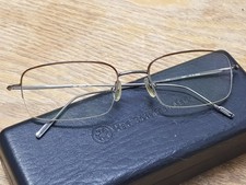 Hart Schaffner Marx T-104 Half Rim Silver Eyeglasses FRAMES XXL Large Amber RARE