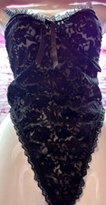 VTG Sz L-XL Black Lace Teddy Second Skin