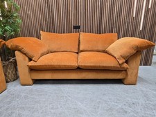 Designer Label Retro Modern Large 2 Seater Sofa In Chalky Orange RRP-£1849