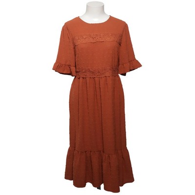 Shein, Kleid, Größe: 38, Orange, Polyester, Gepunktet, Damen #jsd