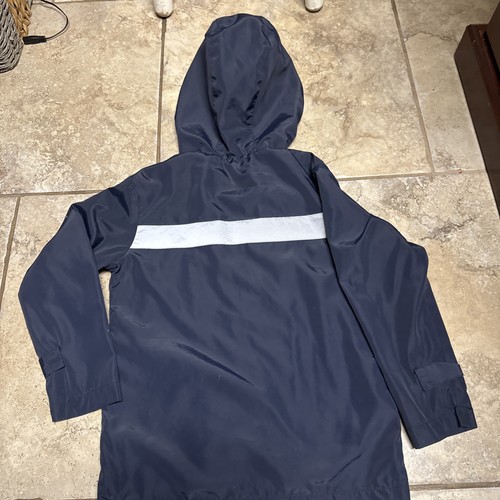 Simply Southern Girls Sz. L Hooded Blue Lined Rain jacket. Great Item, Cute - Picture 8 of 11