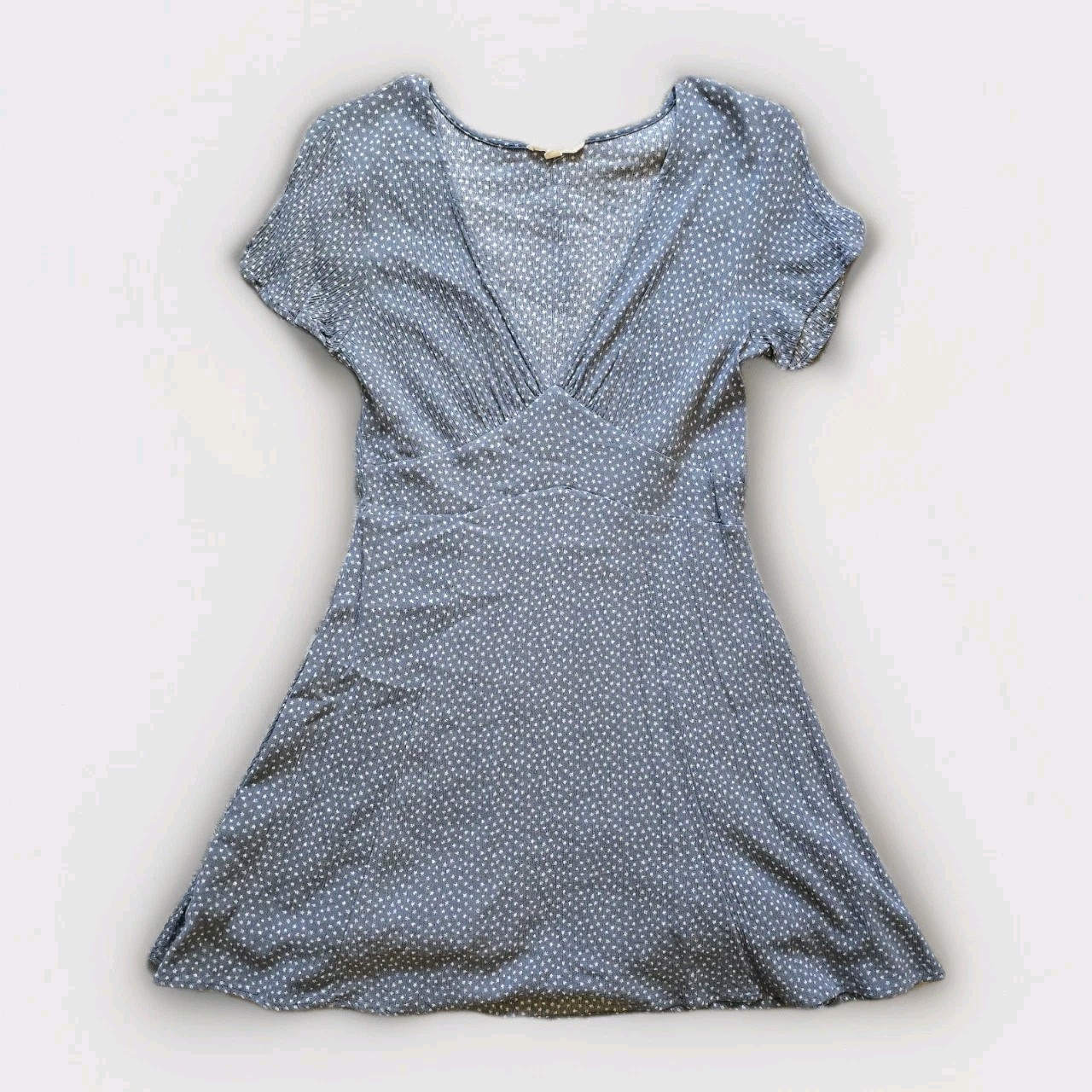 La Hearts Women's Mini Dress Grey Blue Medium Short Sleeve