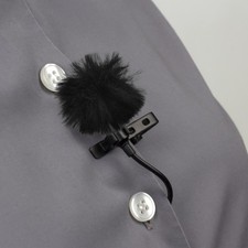 2pcs Windproof Microphone Plush Covers Lapel Microphone Guard Protection Black