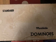 Vintage Puremco Standard # 616 RED Marblelike Dominoes  Made in USA