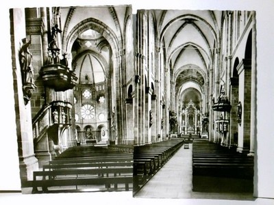 Worms am Rhein. Dom. 2 x Alte Ansichtskarte / Postkarte s/w, ungel. ca 60ger Jah