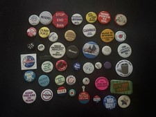 Lot of 45 Vintage Political Campaign Buttons Pins Willkie Reagan Mondale Protest