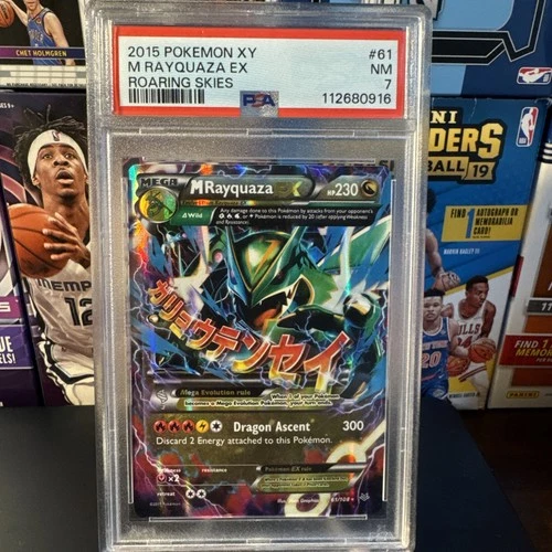 2015 POKEMON XY ROARING SKIES M RAYQUAZA EX 61/108- PSA 7