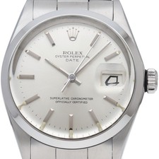 ROLEX Oyster Perpetual Date Antique 1500(1) Stainless Steel mensWatch Silver...
