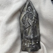Primitive Tin Metal Style Christmas Santa Belsnickle Chocolate Mold Figurine