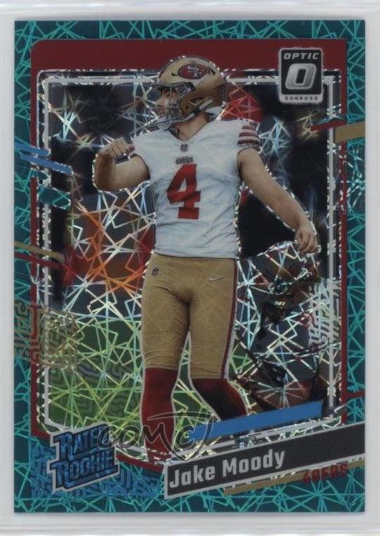 2023 Panini Donruss Optic Rated Teal Velocity Prizm Jake Moody #289 Rookie RC