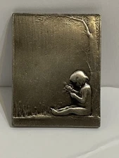 BERGAMOT BRASS WORKS VINTAGE GIRL UNDER TREE BELT BUCKLE