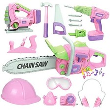 Kids Tool Set for Girls - Toddler Tool Set with Toy Chainsaw, Electric Toy