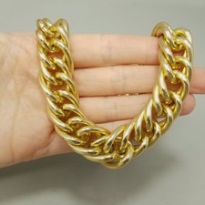 Vintage Chunky Gold Tone Chain Necklace 17 Inch Long 3/4 Inch Chain