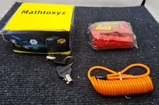Mathtoxyz Motorcycle Alarm Disc Brake Lock, 110dB Alarm, Waterproof - Red