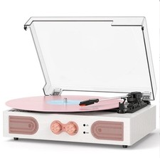 Vinyl Record Player with Built-in Speakers 3-Speed Vintage Bluetooth