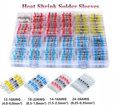 1000pcs Waterproof Solder Seal Sleeve Heat Shrink Butt Wire Connectors Terminals - image 1 of 4