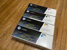 Genuine HP 305A Toner Set - Black, Yellow, Cyan, Magenta - New - FREE SHIPPING