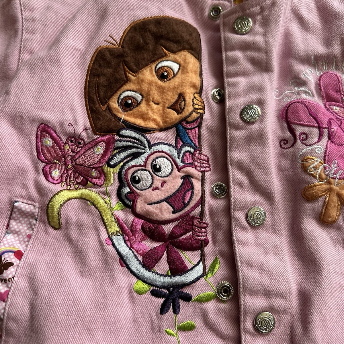 Dora The Explorer Jacket JH Designs Size XS Pink Vintage